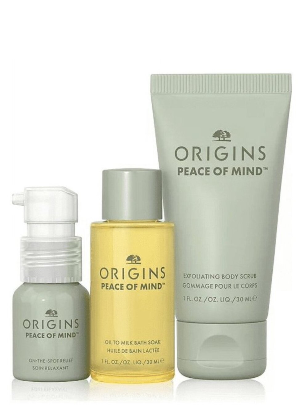 Origins Peace Of Mind Relaxing Trio three-piece spa day set